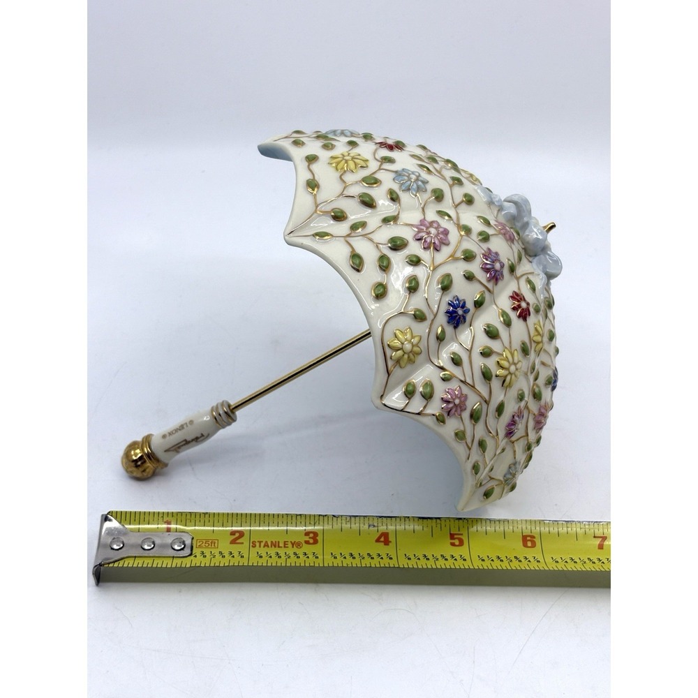 Lenox‎ Porcelain 24kg Trim Umbrella April Showers Butterflies Flowers Parvaneh - Picture 8 of 11
